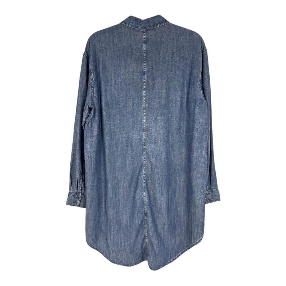 Eileen Fisher The Fisher Project Denim Chambray High Low Shirt Blue Small - Picture 3 of 6